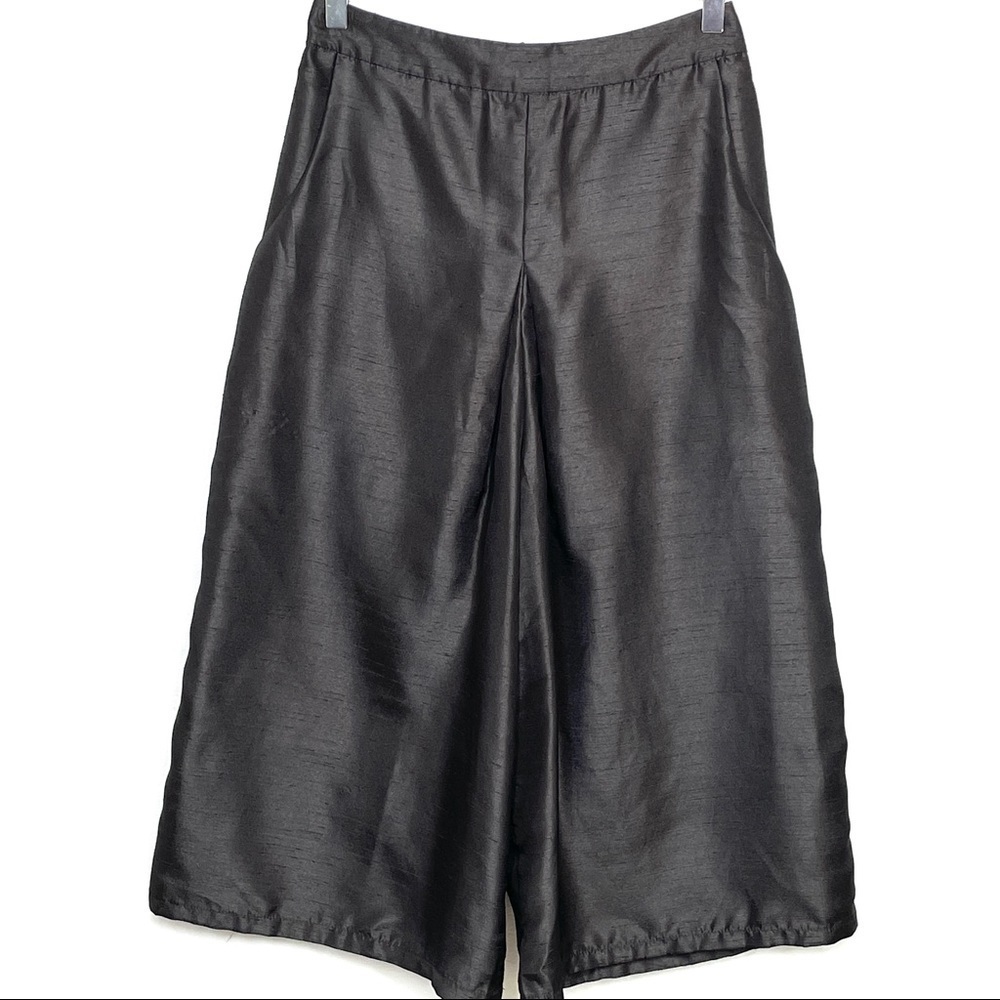 Keepsake the Label Black Wide Leg Cropped Palazzo Pants Back Zip Lined Size S